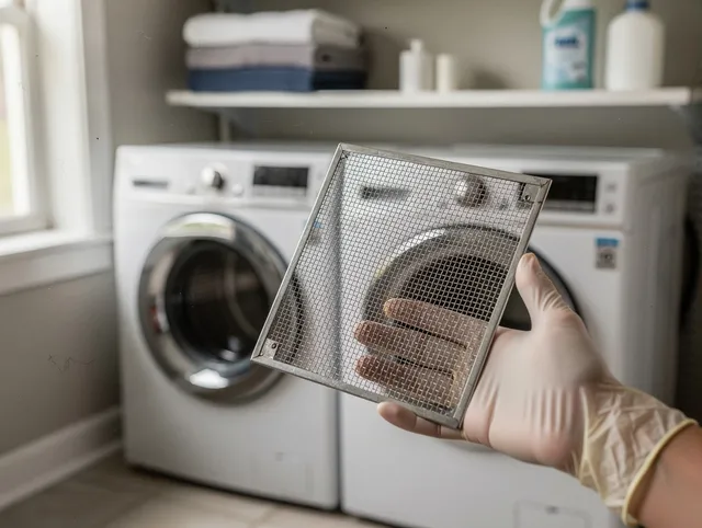 Monroe Dryer Vent Cleaning specialist performing detailed lint trap cleaning service in Monroe